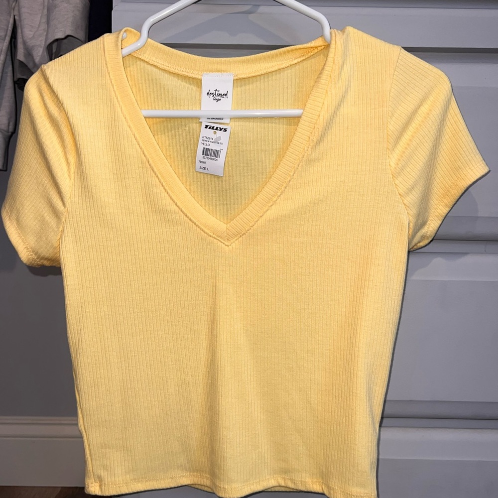 Womens v neck slightly cropped
